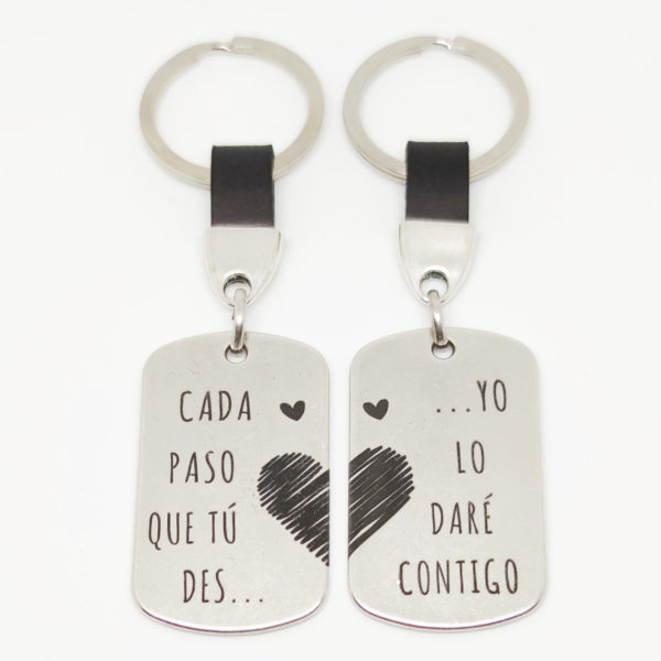 Llavero Duo Cada Paso Que Tu Des Con Corazones