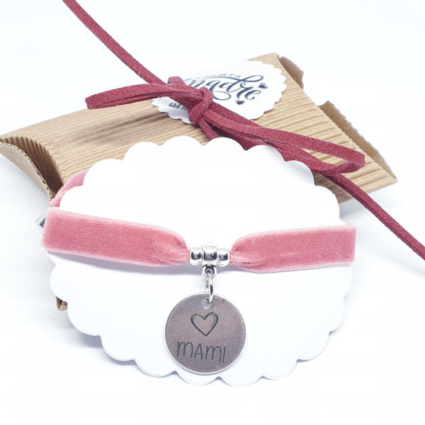 Pulsera Mami Cinta Terciopelo Caja