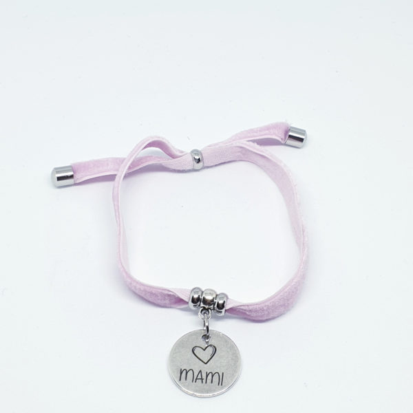 Pulsera Mami Cinta Terciopelo Morada