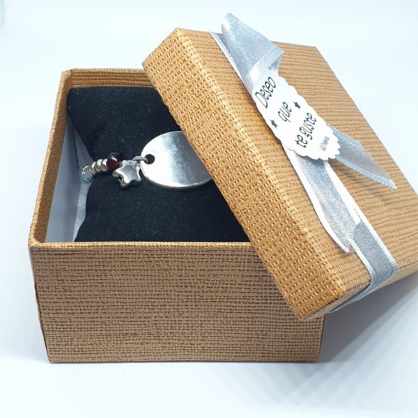 Pulsera Personalizar Chapa Ovalada Pequeña Resinas Caja