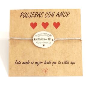 pulsera plata estamos hechos de pedacitos de ti