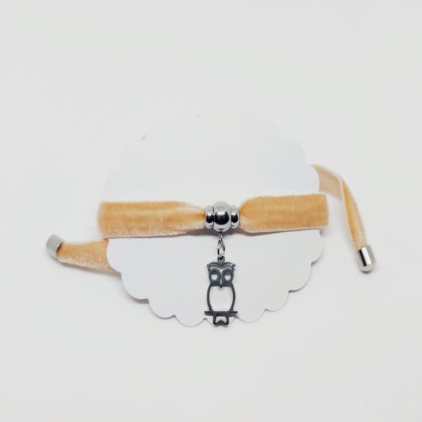 pulsera buho terciopelo