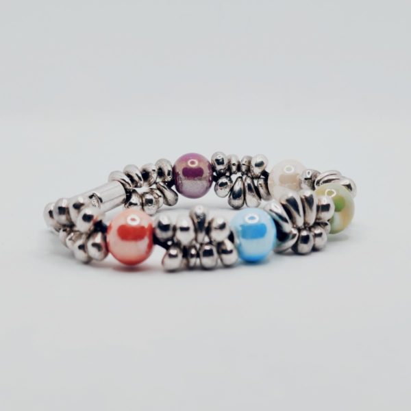 pulsera lagrimas bolas colores lado