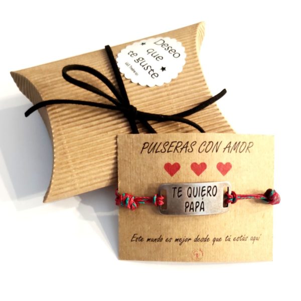 pulsera personalizada con cordÓn y nudo corredizo para papÁ para el dÍa del padre "te quiero papÁ"