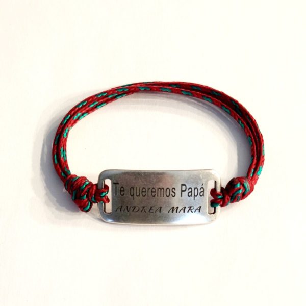 pulsera personalizada con cordÓn y nudo corredizo para papÁ para el dÍa del padre "te quiero papÁ"