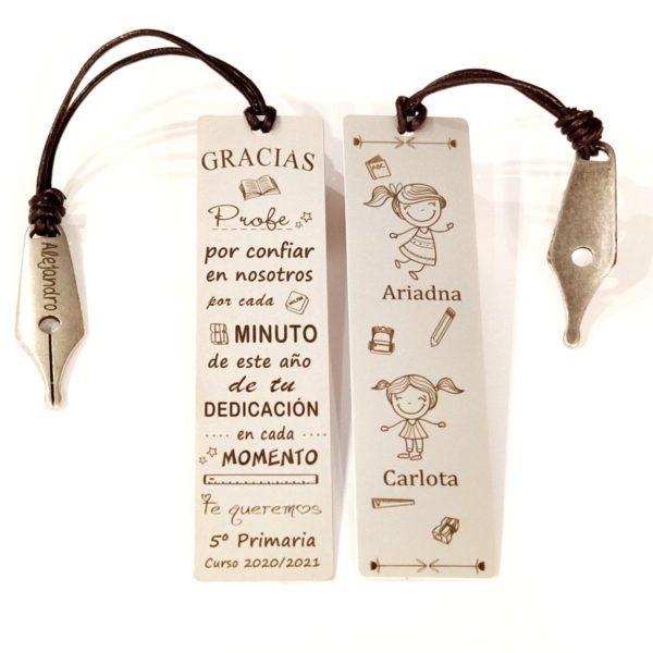 marcapÁginas personalizado para profesores "en esta clase somos pequeÑos pero aprendemos a lo grande"