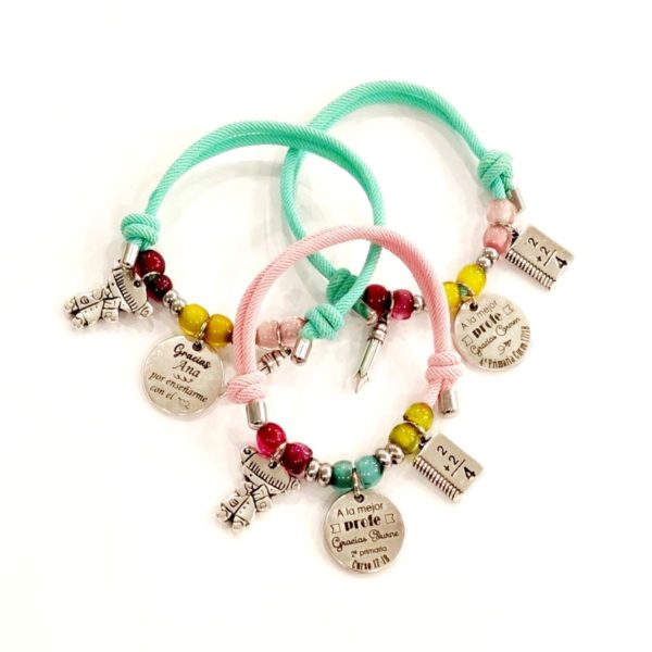 pulsera personalizada con cordÓn para profesoras