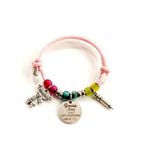 pulsera personalizada con cordÓn para profesoras