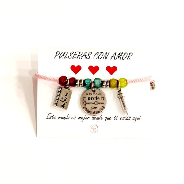 pulsera personalizada con cordÓn para profesoras