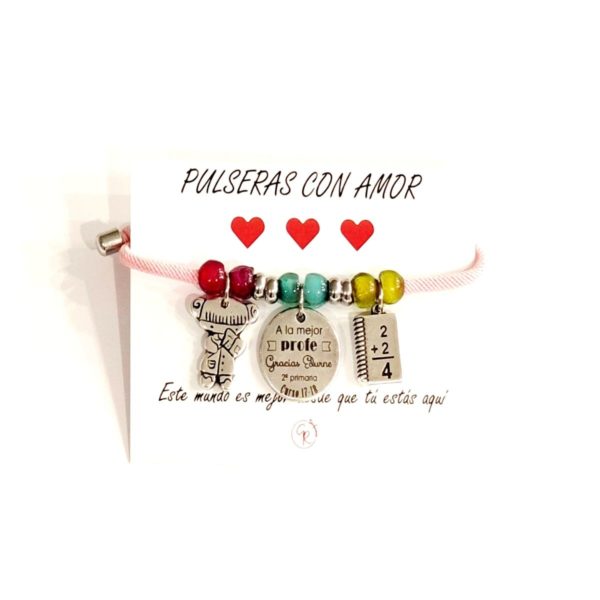 pulsera personalizada con cordÓn para profesoras