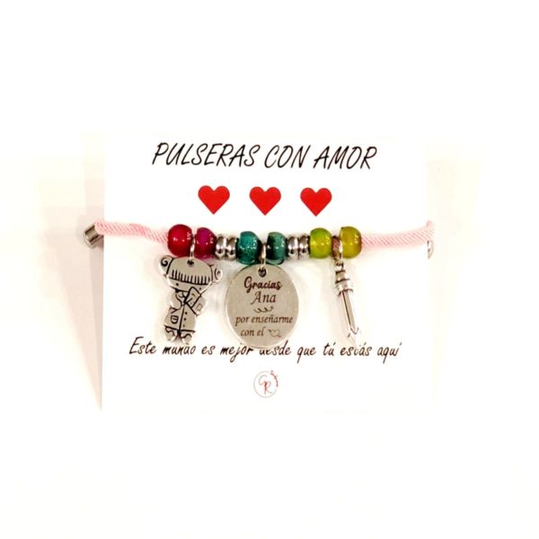 pulsera personalizada con cordÓn para profesoras