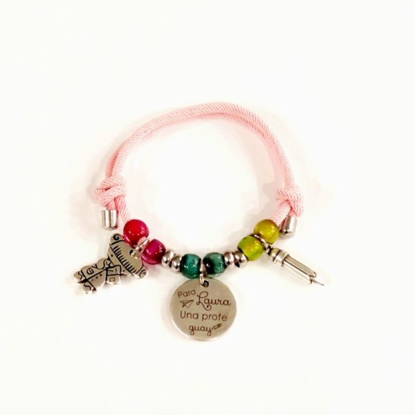 pulsera personalizada con cordÓn para profesoras