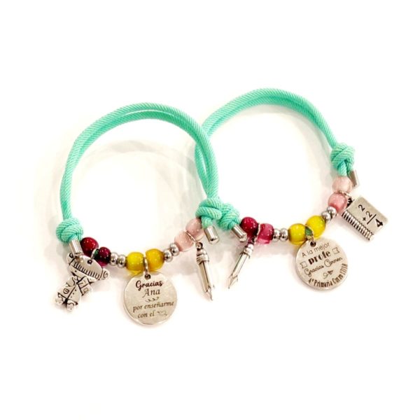 pulsera personalizada con cordÓn para profesoras