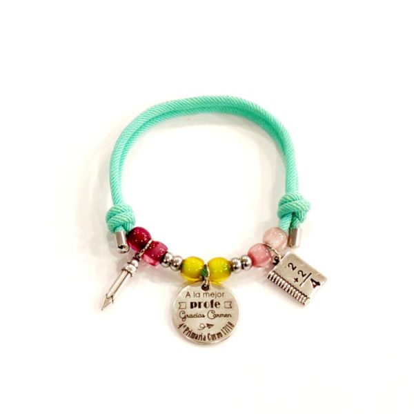 pulsera personalizada con cordÓn para profesoras