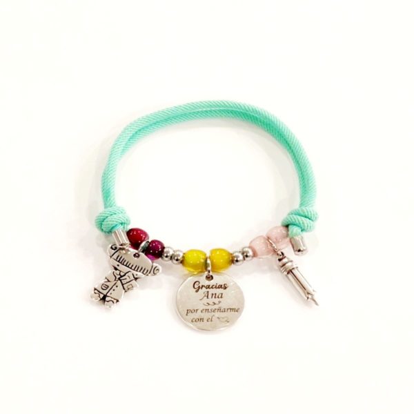 pulsera personalizada con cordÓn para profesoras